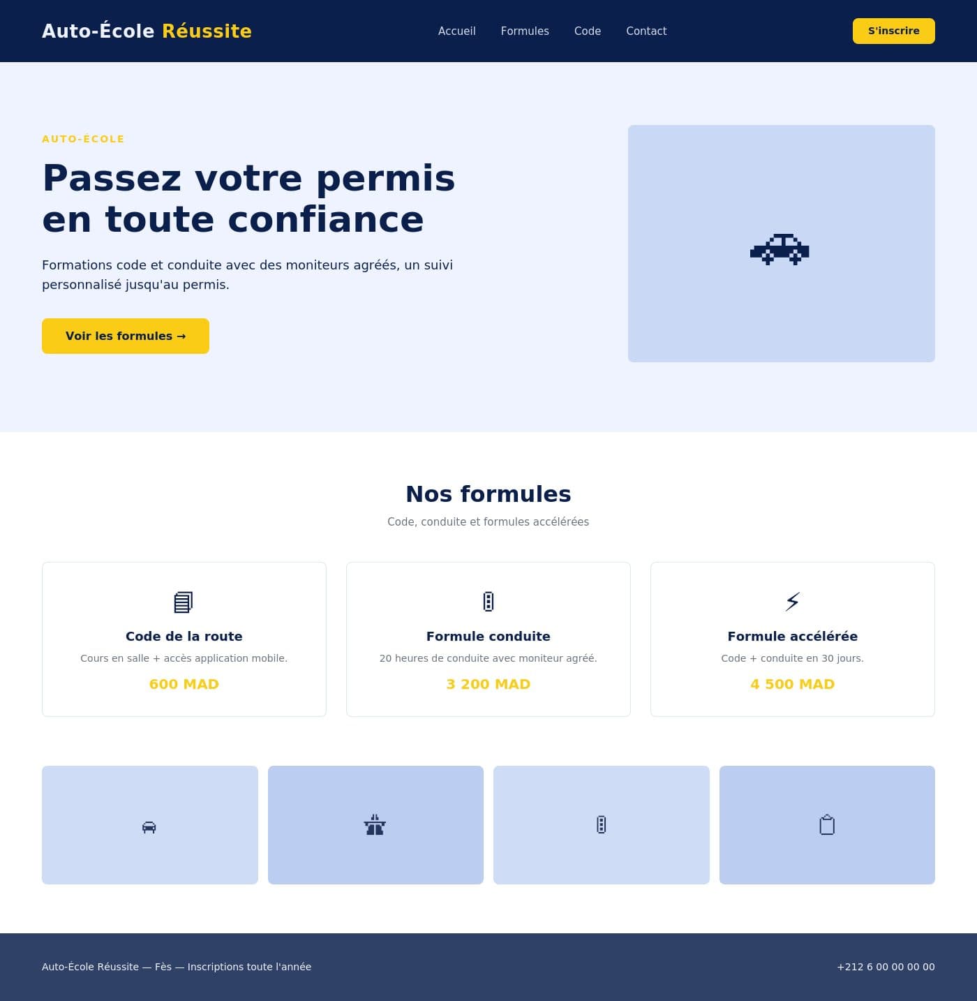 Aperçu du thème Auto-École
