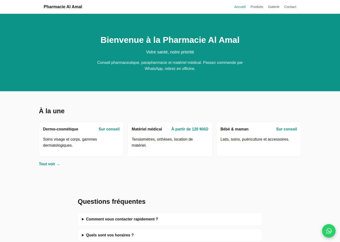 Aperçu du thème Pharmacie & Parapharmacie