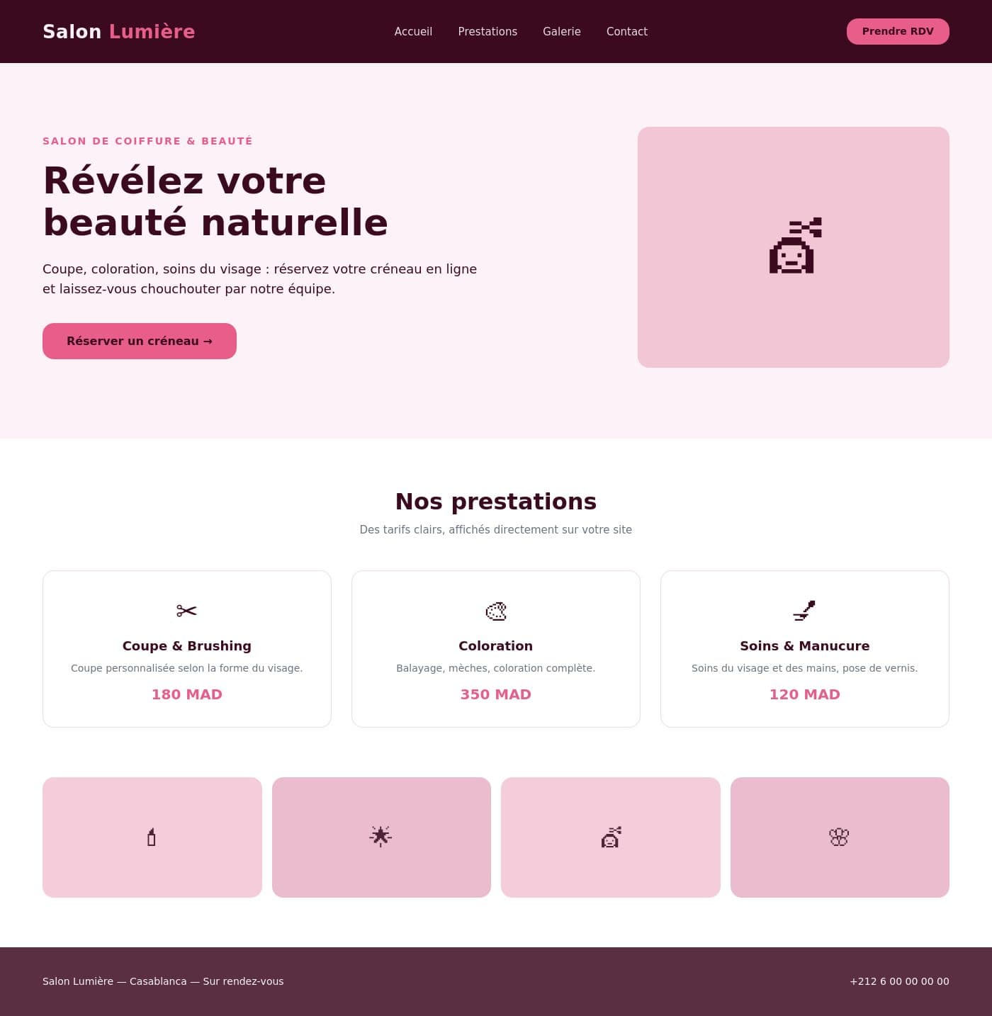 Aperçu du thème Salon Coiffure & Beauté