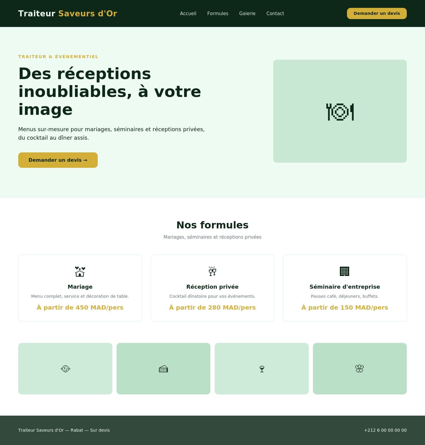 Aperçu du thème Traiteur & Événementiel